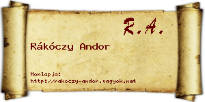 Rákóczy Andor névjegykártya