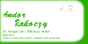 andor rakoczy business card